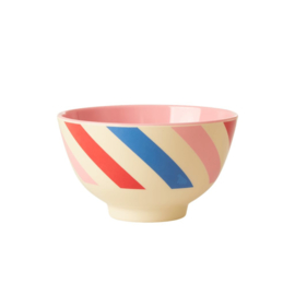 Rice Small Melamine Bowl - Candy Stripe Print