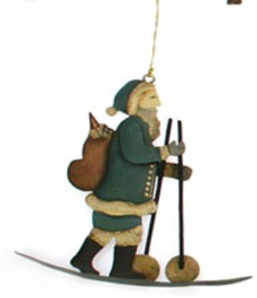 Meander Hanger Santa op Skies -metaal-