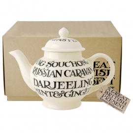 Emma Bridgewater Black Toast All Over 4 Mug Teapot Boxed