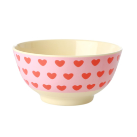 Rice Medium Melamine Bowl - Sweet Hearts Print