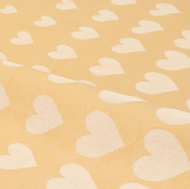 Bunzlau Tea Towel Hearts Yellow