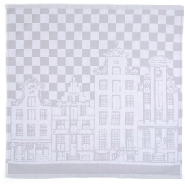 Bunzlau Tea Towel Canal Houses Grey