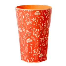 Rice Tall Melamine Cup - Orange Fall Print