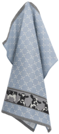 Bunzlau Tea Towel - Cows Grey-Blue