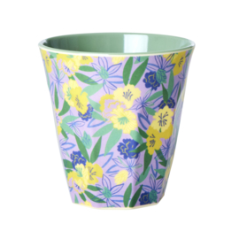 Rice Medium Melamine Cup - Fancy Pansy Print