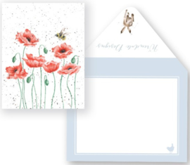 Wrendale Designs 'Poppies and Bee' miniature card