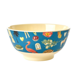 Rice Medium Melamine Bowl - Blue Art Print