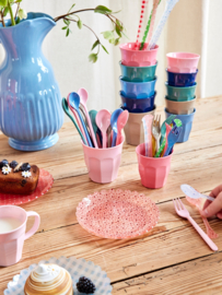 Rice Acrylic  Cake Plate - Pink Hearts