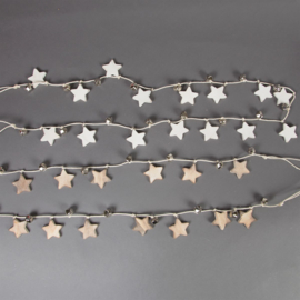 Sass & Belle Christmas Decoration White Star & Silver Bell Garland -slinger-