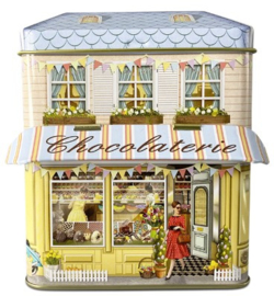 Blikje Winkel met Luifel - Chocolaterie - gevuld met Gardiners of Scotland Fudge  250 gr