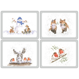 Wrendale Designs Set of 4 Large Christmas Placemats