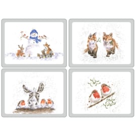 Wrendale Designs Placemats 'Christmas' - Set of 4 -large size-