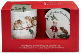Wrendale Designs 'Winter Mice' Mug & Coaster Set