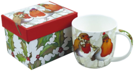 Emma Ball Mug with Gift Box Christmas Robins