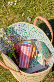 Rice Stainless Steel Thermo Cup - Pink - Organic Stripes Print