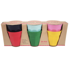 Rice Medium Melamine Cup - Assorted 'Favorite' Colors - Set of 6