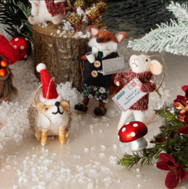 Sass & Belle Hedgehog with Santa Hat Felt Decoration