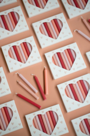 Rustik Lys - Potloodkaarsjes - Ø 1,2 cm x 12 cm - Heart box - 12 st.