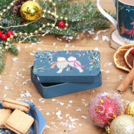 Sara Miller - Christmas Owls - Small Rectangular Tin