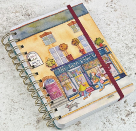 Emma Ball Medium WIRO Notebook with Pockets - Market Street *kleur elastiek is roodbruin, zoals op foto 3*