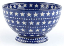 Bunzlau Bowl on Foot 630 ml Ø 14,5 cm Blue Stars