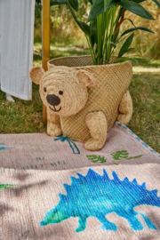 Rice Bear Raffia Basket - Natural