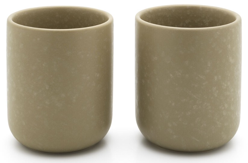 Bredemeijer Theemok Umea 200 ml Leemgrijs - met onderzetter - Set van 2