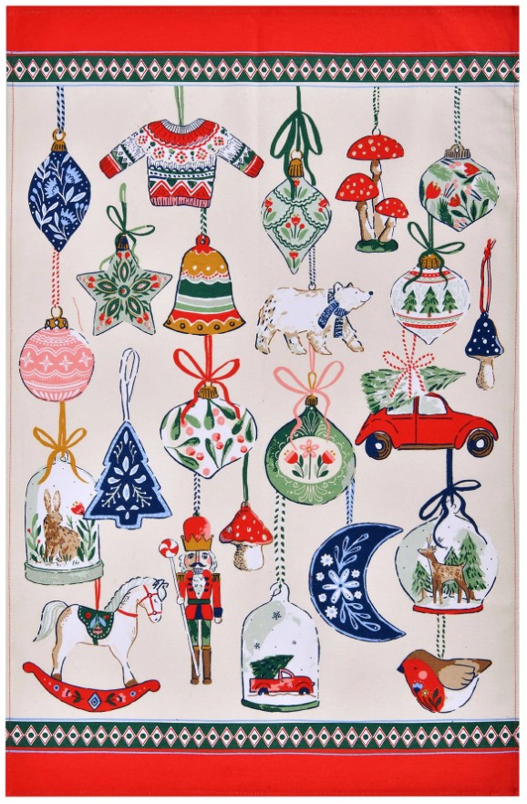 Ulster Weavers Cotton Tea Towel - Christmas Ornaments