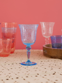 Rice Acrylic Wine Glass in Bubble Design - 360 ml - Pale Blue