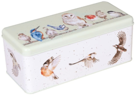 Wrendale Designs Long Rectangular Tin 'The Country Set' Bird -langwerpig- -groen-