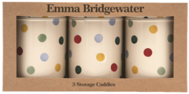 Emma Bridgewater Polka Dot set of 3 Caddy Tins