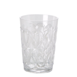 Rice Acrylic Tumbler with Swirly Embossed Detail - Clear