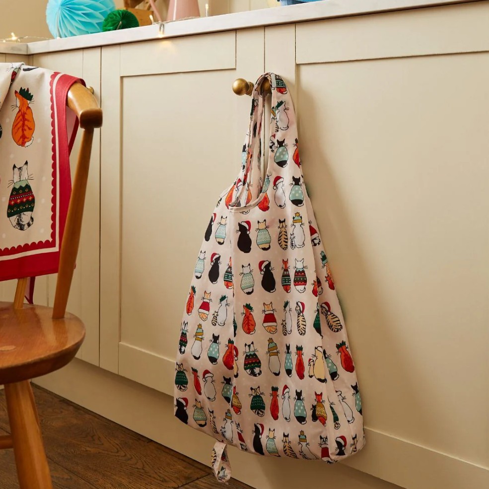 Ulster Weavers Roll-Up Bag - Christmas Cats