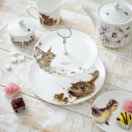 Wrendale Designs 'Rabbit & Duck' 2 Tiered Cake Stand