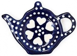 Bunzlau Teabag Dish Teapot Blue Valentine