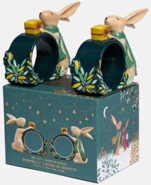 Sara Miller - Woodland Tales - Ceramic Napkin Ring - Set of 2