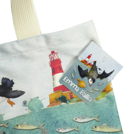 Emma Ball Tote Bag - Diving Puffins