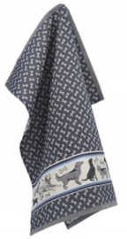 Bunzlau Tea Towel - Dog Dark Blue