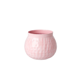 Rice Metal Flower Pot - Small - Flamingo Pink