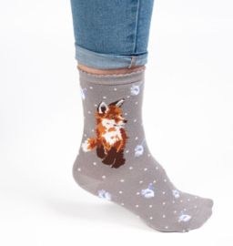 Wrendale Designs Socks 'Born to be Wild' Fox - Dames maat 37–41