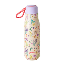 Rice Isolating Drinking Bottle with 'Wild Flower' print - RVS