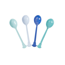Rice Melamine Vintage Teaspoon in Assorted Colors - Blue and Green - Bundle of 4