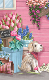 Me&McQ - 3D Wenskaart - Flower Seller's Bicycle - Pink