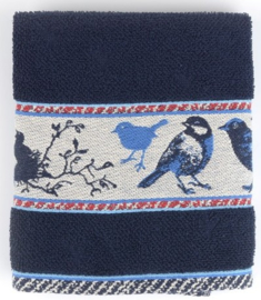 Bunzlau Kitchen Towel Birds Dark Blue