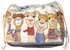 Emma Ball Drawstring Bag - Happy Alpacas