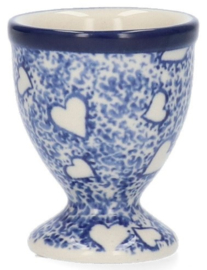 Bunzlau Egg Cup - White Hearts -Limited Edition-