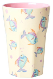 Rice Tall Melamine Cup - Fish Print