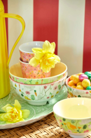 Rice Medium Melamine Bowl - Green Easter Print