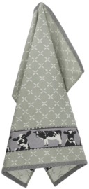 Bunzlau Tea Towel - Cows Dark Green