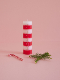 Rice Large Advent Calender Candle - Red  & White